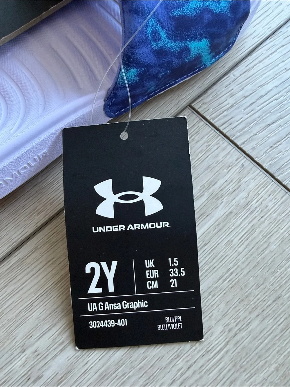 Under Armour Ansa Graphic Slides NWT Girls 2Y Beach Travel Cruise Play Summer